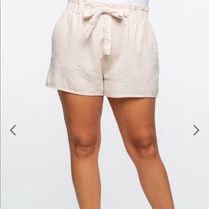 Papaya yellow tie front dressy shorts